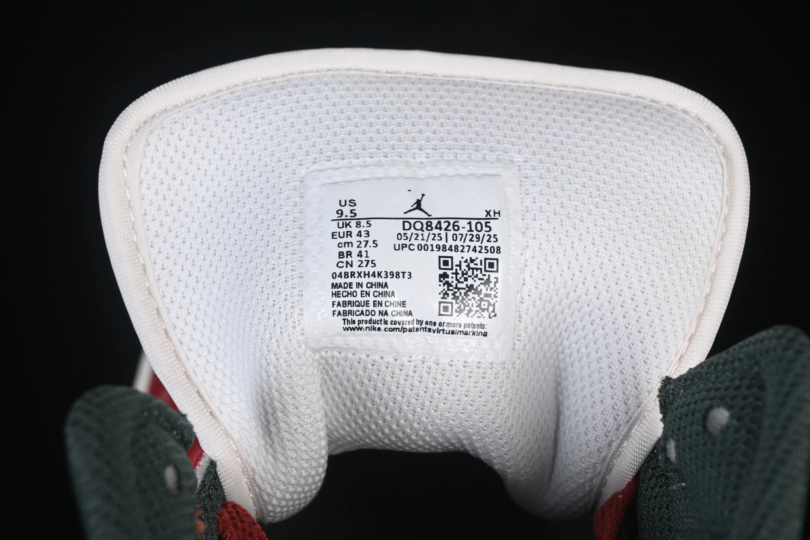 All categories Air Jordan Jordan series basketball shoes Air Jordan 1 Mid Air Jordan 1 Mid AJ1 Joe 1 white red green hook Chinese cultural casual sneakers DQ8426-105